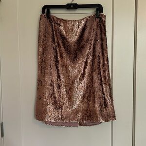 J. Crew Rose Gold sequin skirt